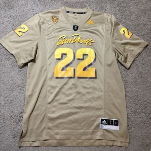 Adidas Arizona State Sun Devils Rising Devils Premier Strategy Jersey Mens L Tan